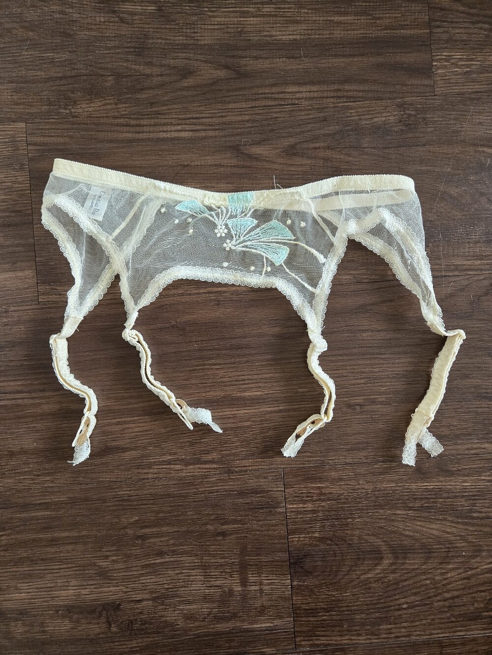 Vintage Christian Dior Embroidered Lingerie Garter Belt